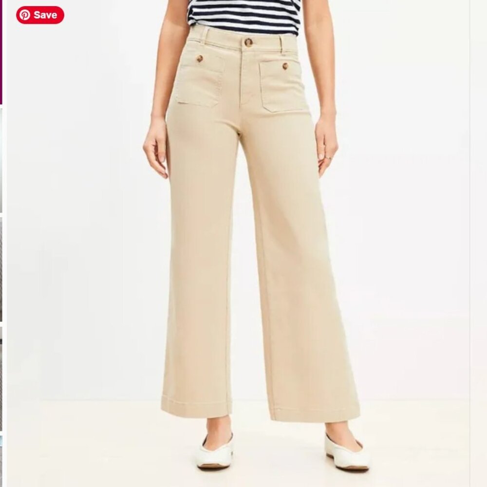 Loft  Ivory Wide-Leg  Palmer Jeans NWT  28